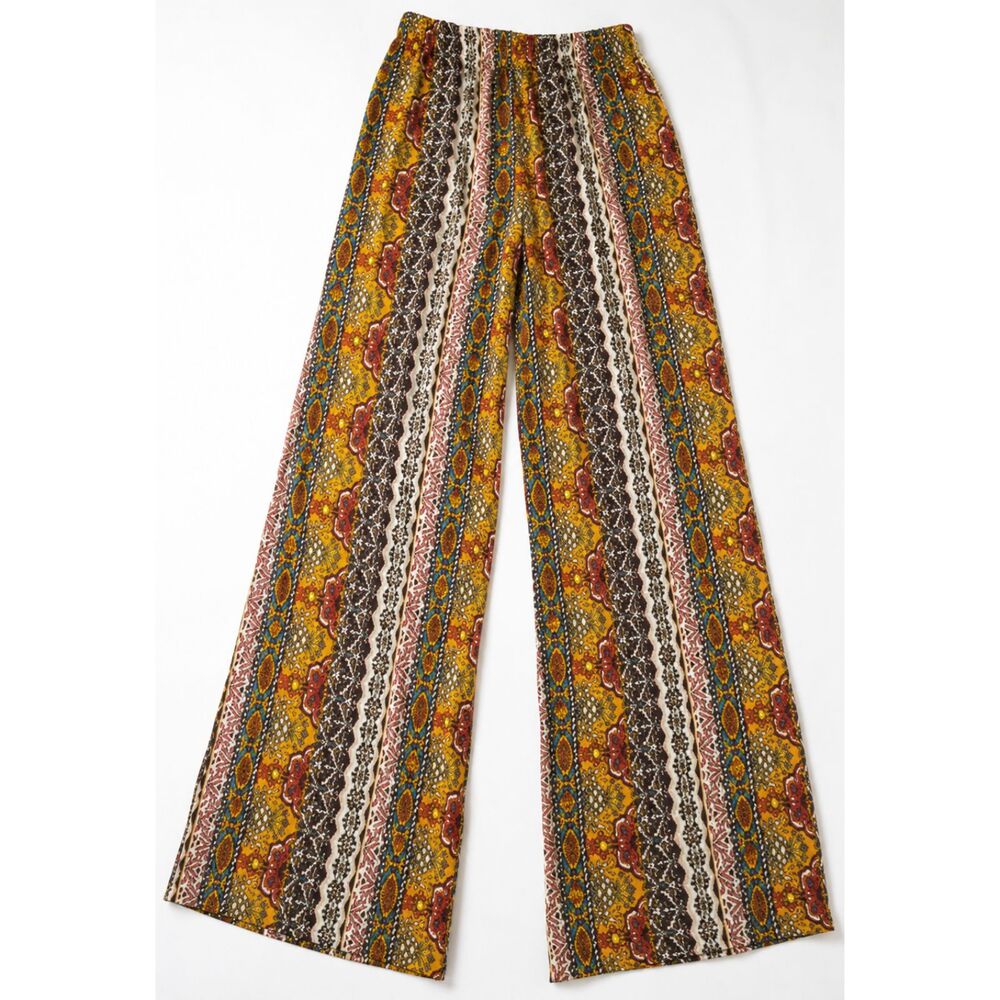 5th & Love Boho Geometric Medallion Wide Leg Palazzo Pants Size Medium